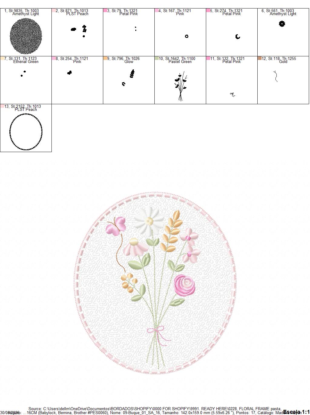 Floral frame embroidery designs - Flower and Butterfly machine embroidery pattern - Floral bouquet Kitchen Towel - Instant digital download (Copy) Marcia Embroidery
