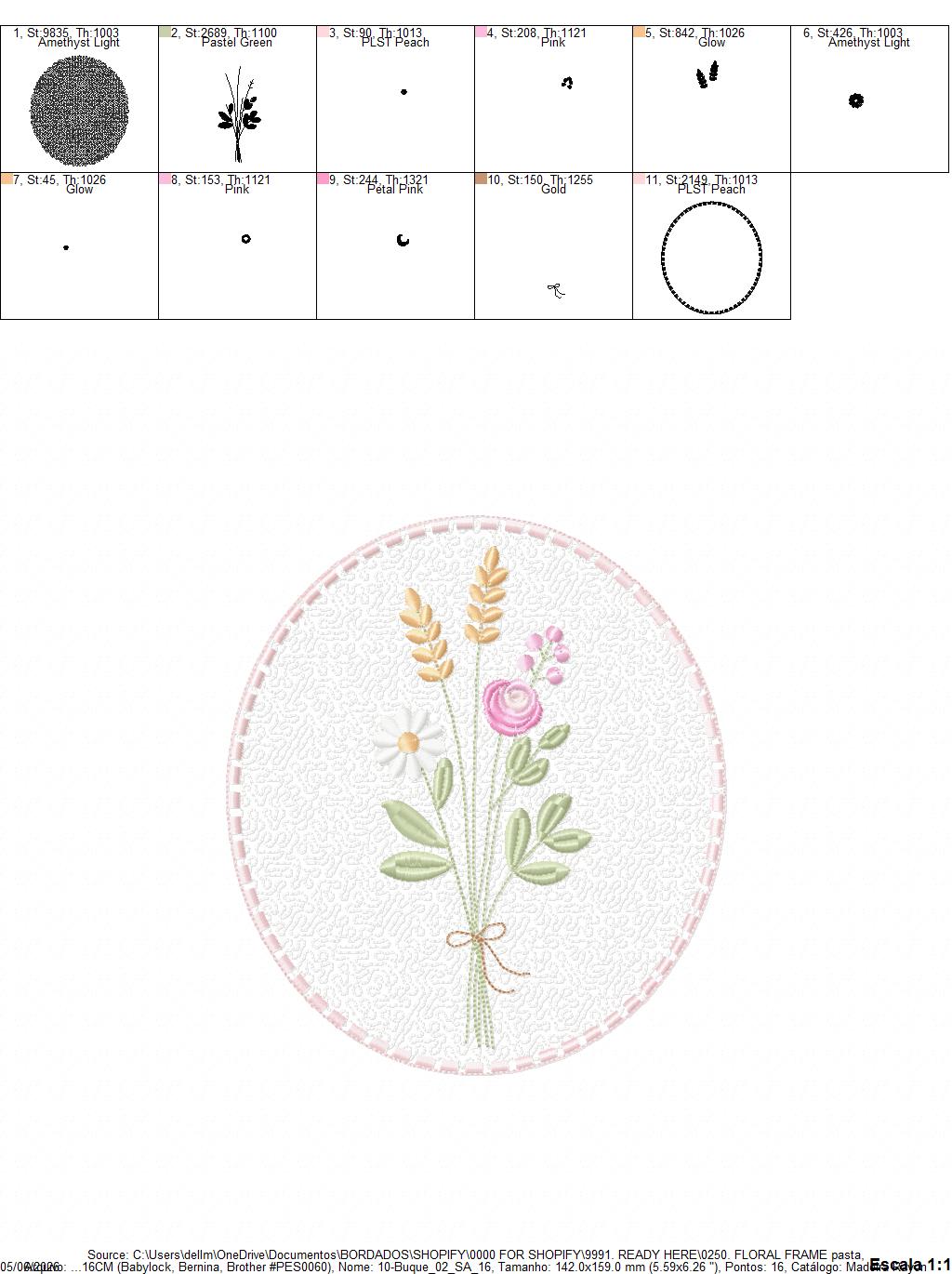 Floral frame embroidery designs - Flower and Butterfly machine embroidery pattern - Floral bouquet Kitchen Towel - Instant digital download pes jef (Copy) Marcia Embroidery