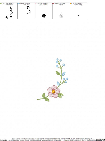 Flower embroidery design - Floral Frame machine embroidery pattern - Floral bouquet Kitchen Towel - Instant digital download