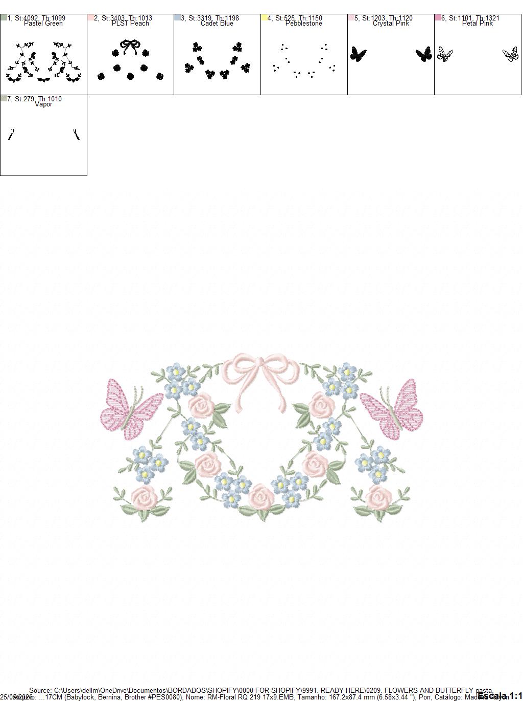 Flower with lace embroidery designs - Roses with butterfly embroidery machine embroidery pattern - Floral Kitchen towel - instant download (Copy) Marcia Embroidery