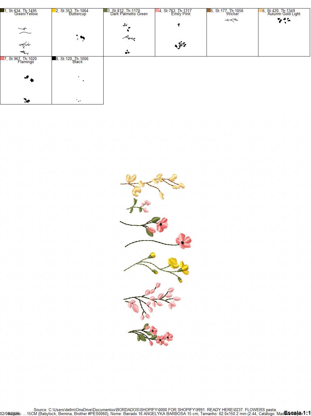 Flower Garden embroidery designs - Flower and Butterfly machine embroidery pattern - Floral bouquet Kitchen Towel - Instant digital download (Copy) (Copy) Marcia Embroidery