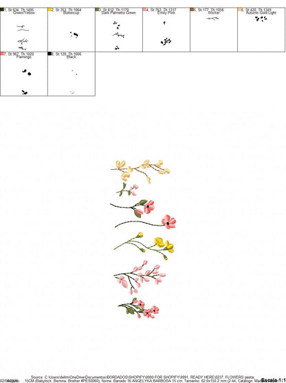 Flower Garden embroidery designs - Flower and Butterfly machine embroidery pattern - Floral bouquet Kitchen Towel - Instant digital download (Copy) (Copy) Marcia Embroidery