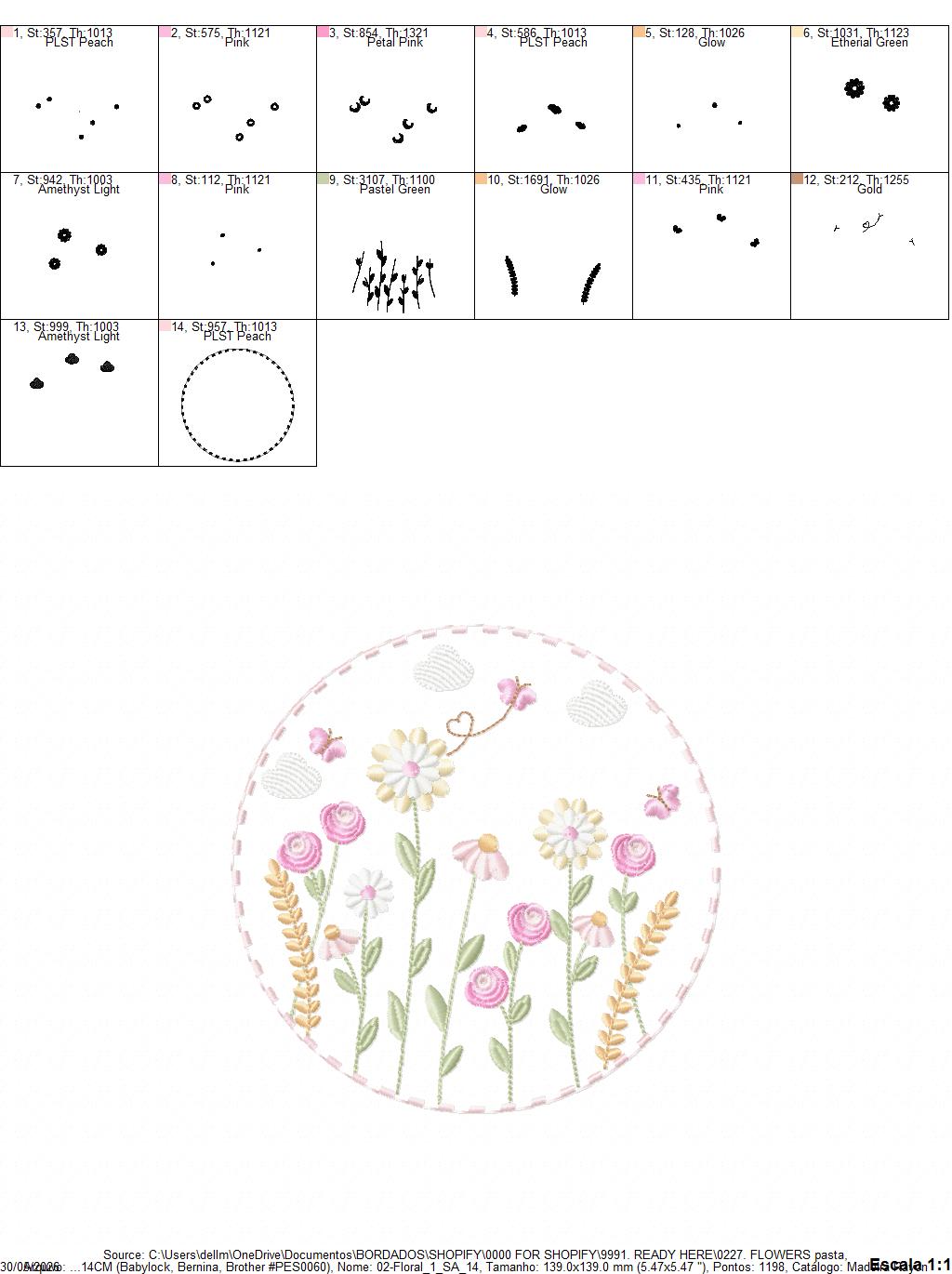Flower Garden embroidery designs - Flower and Butterfly machine embroidery pattern - Floral bouquet Kitchen Towel - Instant digital download (Copy) Marcia Embroidery
