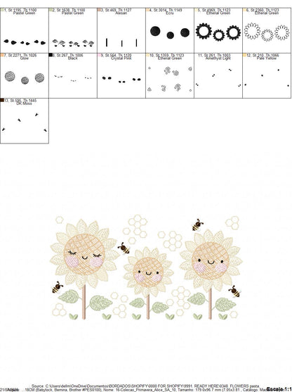 Daisies embroidery designs - Yellow Flowers machine embroidery pattern - Floral Grandma Kitchen towel - Instant digital download pes jef (Copy)