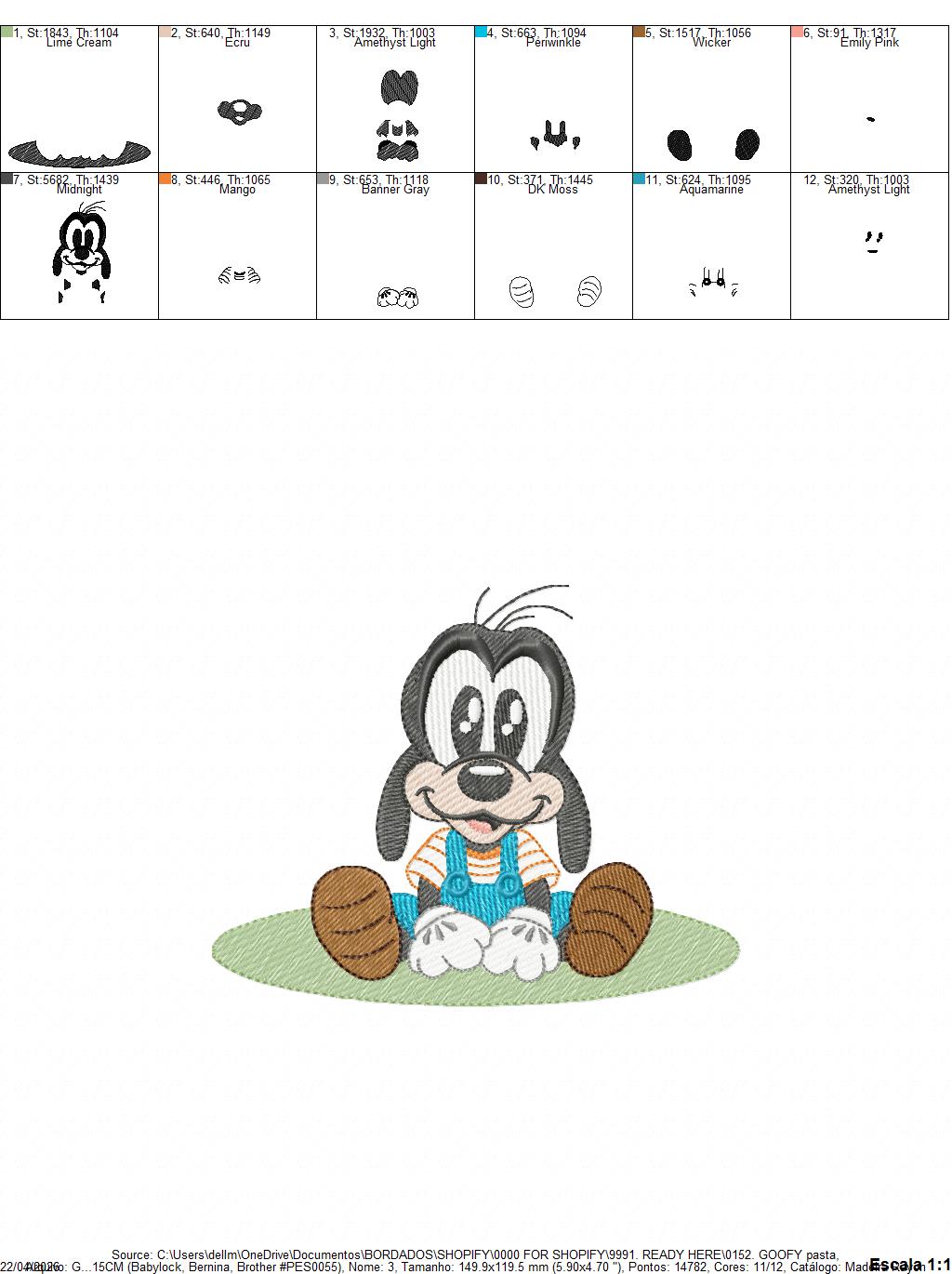GOOFY embroidery design - Mickey Mouse machine embroidery pattern - Baby Boy file - Instant digital download pes (Copy) (Copy) Marcia Embroidery