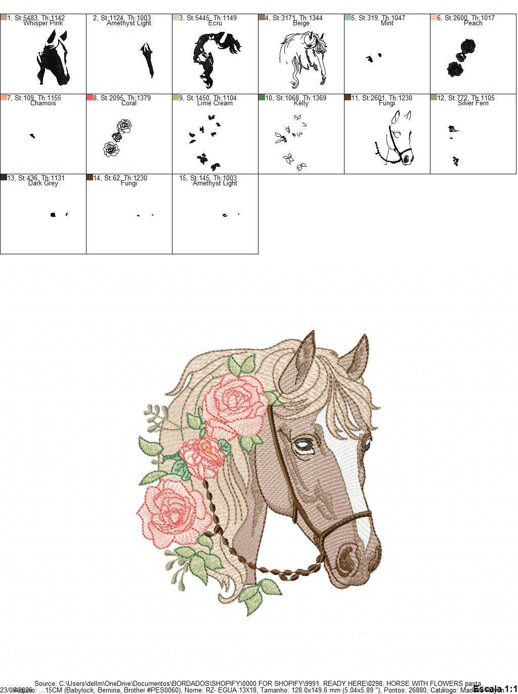 Horse embroidery design - Farm Pony with cowboy hat machine embroidery pattern - Baby Girl Cowgirl horse - Instant digital download pes jef (Copy) Marcia Embroidery