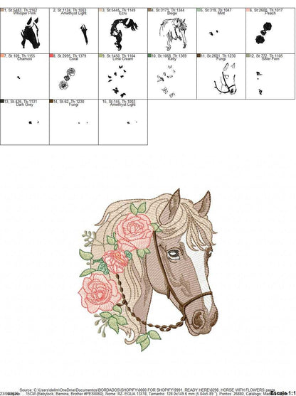 Horse embroidery design - Farm Pony with cowboy hat machine embroidery pattern - Baby Girl Cowgirl horse - Instant digital download pes jef (Copy) Marcia Embroidery