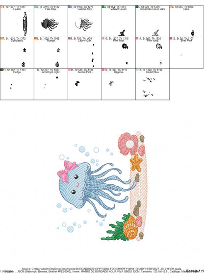 Jellyfish embroidery design - Octopus embroidery designs machine embroidery pattern - Ocean animals embroidery - instant digital download (Copy)