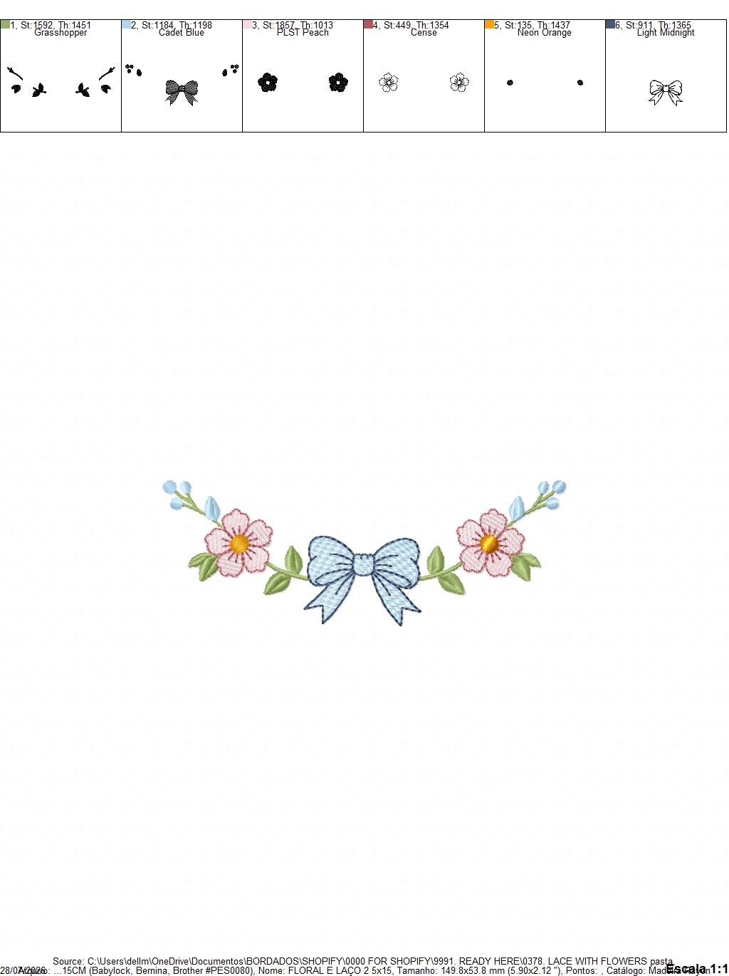 Lace embroidery design - Ribbon with flowers machine embroidery pattern - Kitchen Towel file - Laurel wreath with Lace (Digital Download)