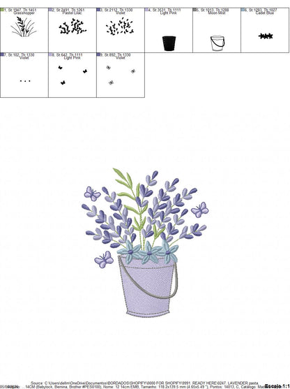Lavender flowers embroidery design - Flower garden machine embroidery pattern - Floral Kitchen Tea towel - Instant download pes jef (Copy) Marcia Embroidery