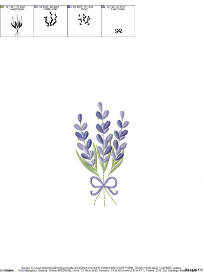 Lavender flowers embroidery design - Flower garden machine embroidery pattern - Floral Kitchen Tea towel - Instant download pes jef (Copy) Marcia Embroidery