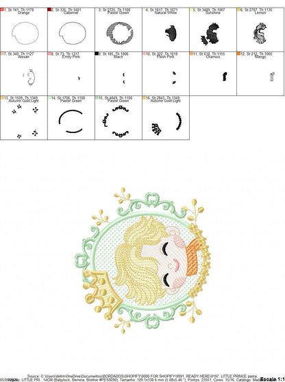 The Little Prince embroidery design - Little Prince with crown machine embroidery pattern - Baby boy and girl Fairytale file - Instant digital download pes jef Marcia Embroidery
