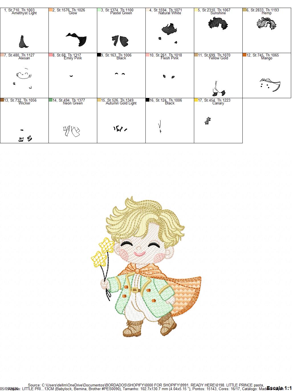 The Little Prince embroidery design - Little Prince with stars machine embroidery pattern - Baby boy and girl Fairytale file - Instant digital download pes jef Marcia Embroidery