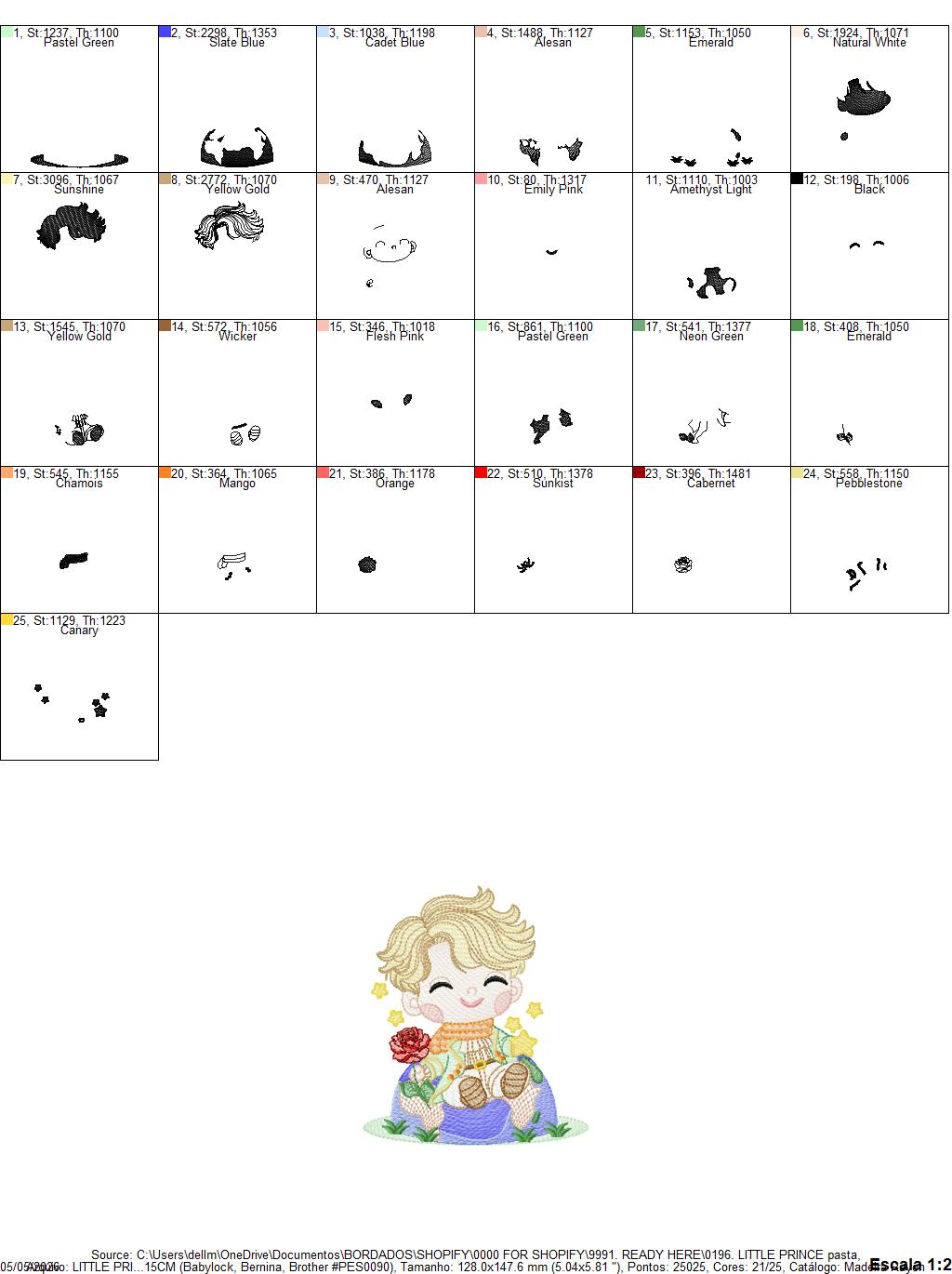 The Little Prince embroidery design - Little Prince with red rose machine embroidery pattern - Baby boy and girl Fairytale file - Instant digital download pes jef Marcia Embroidery