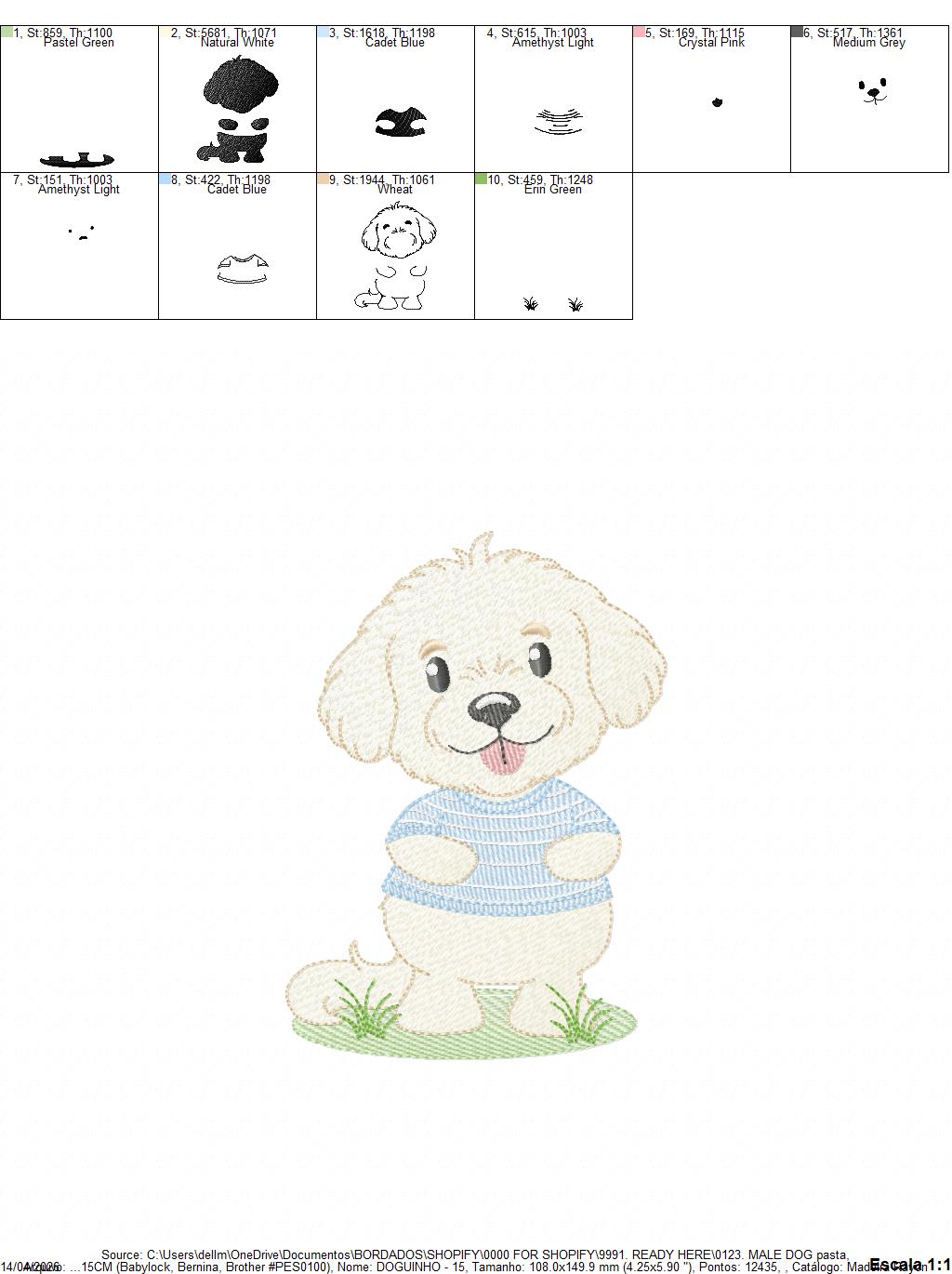 Male Dog embroidery designs - Happy running dog embroidery design machine embroidery pattern - Puppy embroidery file - instant download pes (Copy) Marcia Embroidery