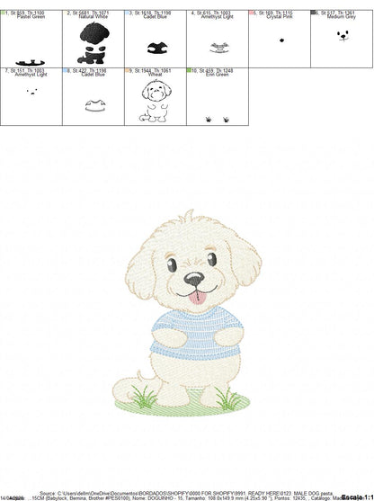 Male Dog embroidery designs - Happy running dog embroidery design machine embroidery pattern - Puppy embroidery file - instant download pes (Copy) Marcia Embroidery