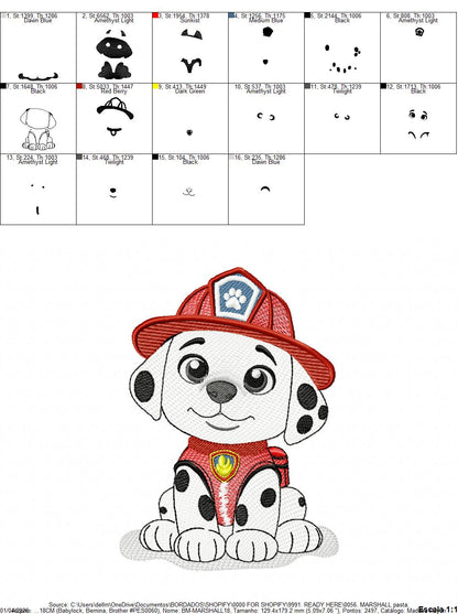 Paw Patrol embroidery designs - Dog Marshall machine embroidery patterns - Baby Girl Boy file - Instant digital download pes jef dst exp hus vp3 - Zuma Chase Rubble Skye Marshall Everest Ryder Rocky - Marcia Embroidery