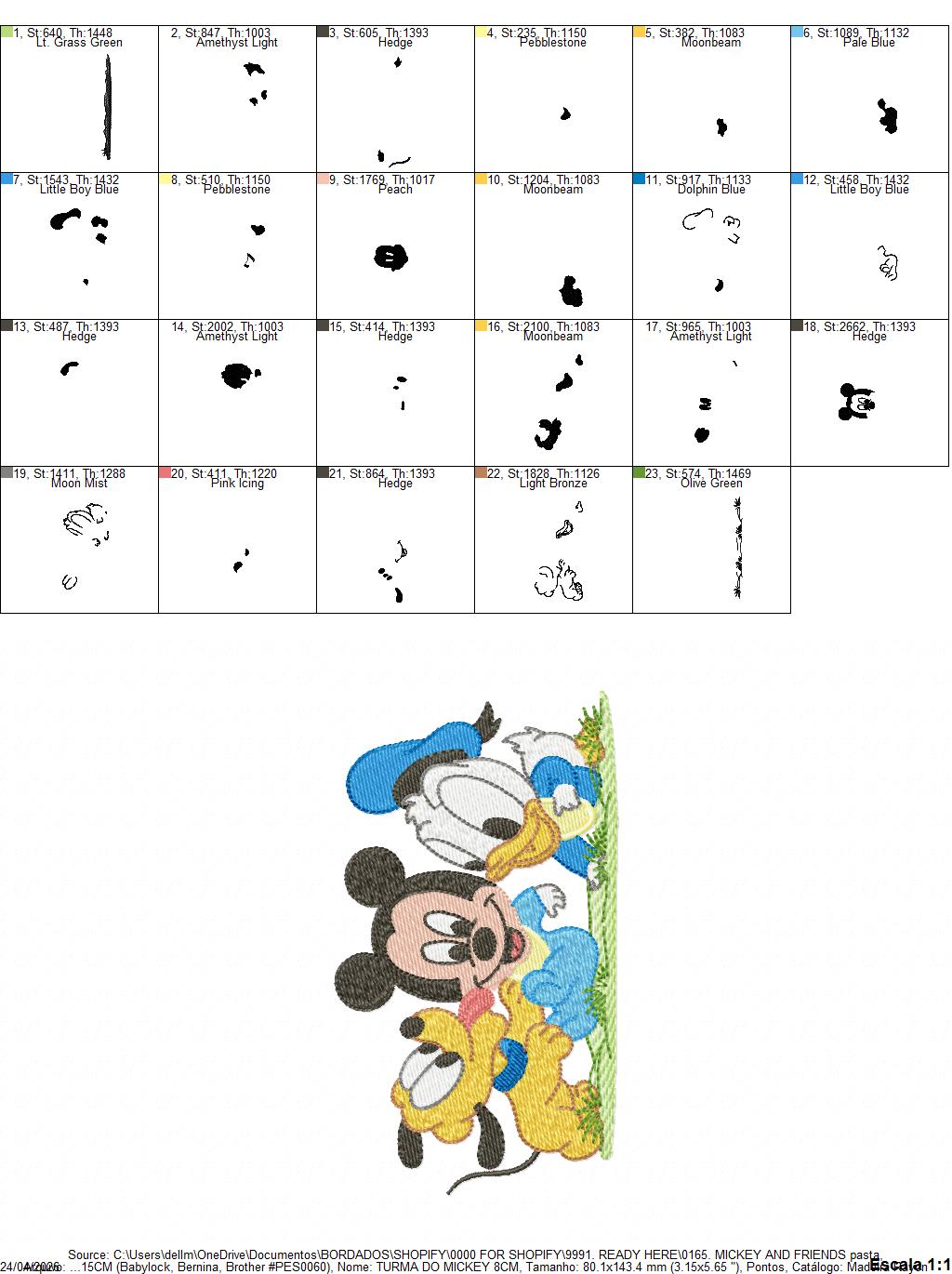 Mickey and Friends embroidery design - Mickey Donald and Pluto machine embroidery pattern - Baby Boy and girl file - Instant digital download pes jef - Marcia Embroidery