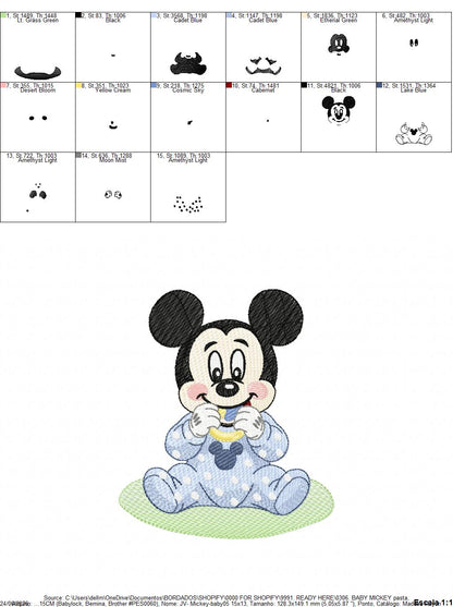 Baby Mickey embroidery design - Mickey Mouse machine embroidery pattern - Baby Boy file - Instant digital download pes jef dst