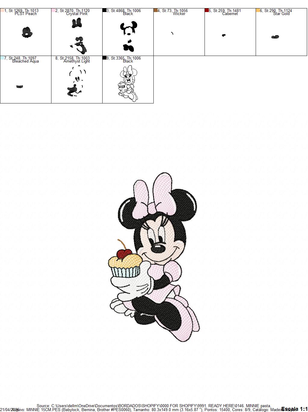 Minnie embroidery design - Minnie Mouse machine embroidery pattern - Baby Girl file - Instant digital download pes jef dst (Copy) Marcia Embroidery
