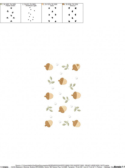 Nuts with flowers embroidery designs - Forest Toad machine embroidery pattern - Kitchen Towel file - Instant download pes jef hus dst (Copy) (Copy) Marcia Embroidery