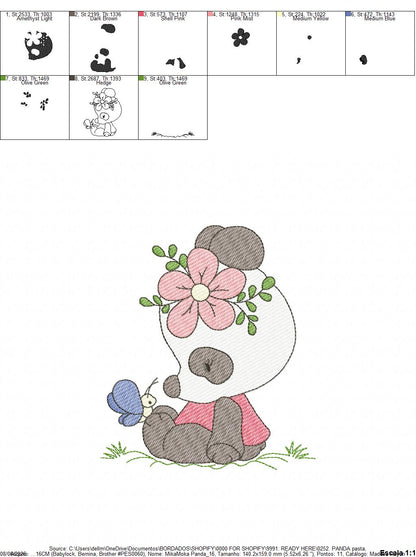 Panda embroidery design - Animal embroidery designs machine embroidery pattern - Baby boy embroidery file - Panda frame instant download pes (Copy) Marcia Embroidery