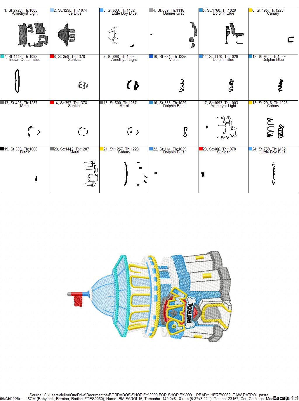 Paw Patrol embroidery designs - Tower machine embroidery patterns - Baby Girl Boy file - Instant digital download - Zuma Chase Rubble Skye Marshall (Copy) (Copy) Marcia Embroidery