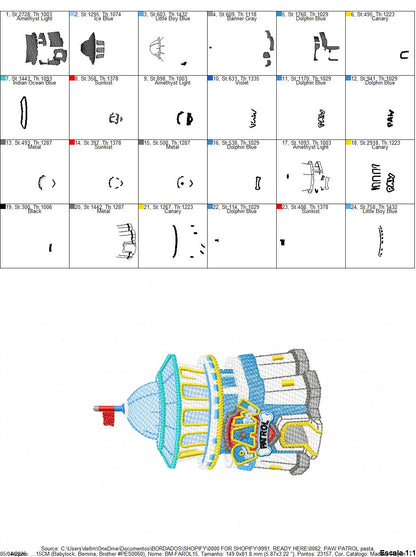 Paw Patrol embroidery designs - Tower machine embroidery patterns - Baby Girl Boy file - Instant digital download - Zuma Chase Rubble Skye Marshall (Copy) (Copy) Marcia Embroidery