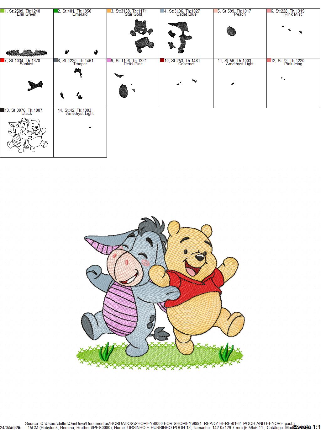Winnie the Pooh embroidery design - Winnie the Pooh Bear Cartoon machine embroidery pattern - Baby boy and girl file - Instant digital download pes jef (Copy) (Copy) Marcia Embroidery