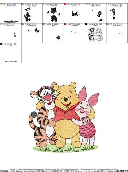 Winnie the Pooh embroidery design - Winnie the Pooh Bear Cartoon machine embroidery pattern - Baby boy and girl file - Instant digital download pes jef (Copy) Marcia Embroidery