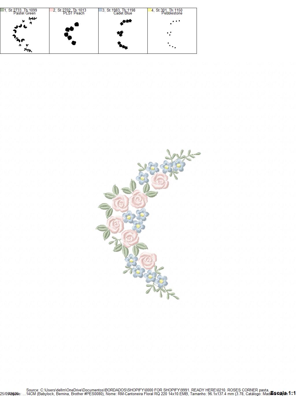 Roses Corner embroidery designs - Flower embroidery design machine embroidery pattern - Floral Frame embroidery file - instant download pes (Copy) Marcia Embroidery