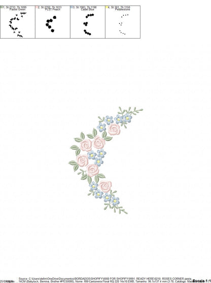 Roses Corner embroidery designs - Flower embroidery design machine embroidery pattern - Floral Frame embroidery file - instant download pes (Copy) Marcia Embroidery
