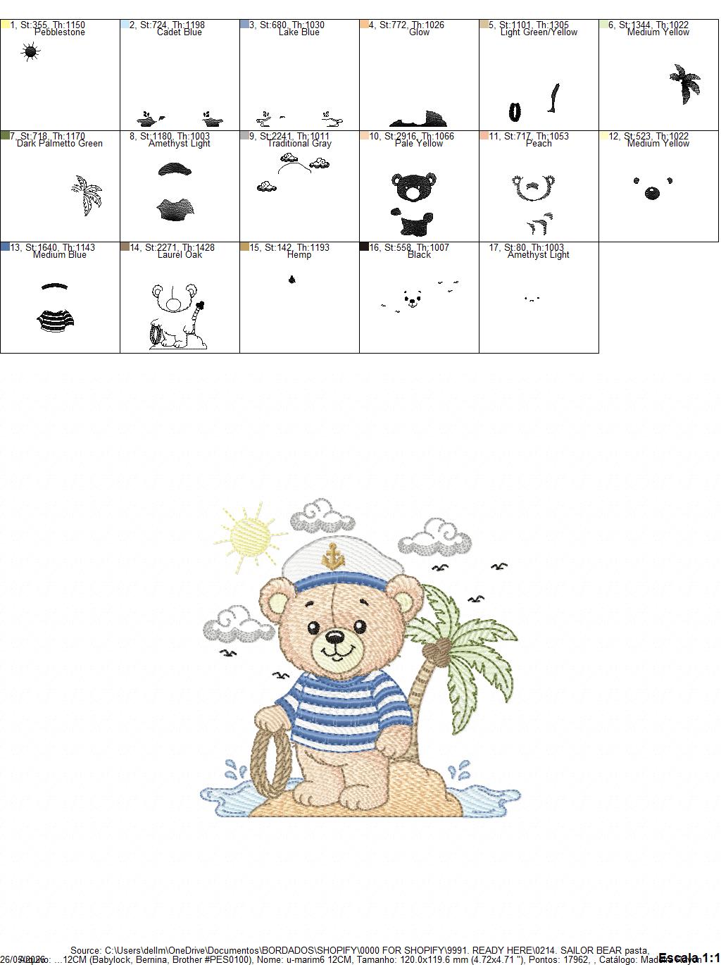 Sailor Bear embroidery designs - Sailor embroidery design machine embroidery pattern - Nautical bear embroidery file - instant download pes (Copy) Marcia Embroidery
