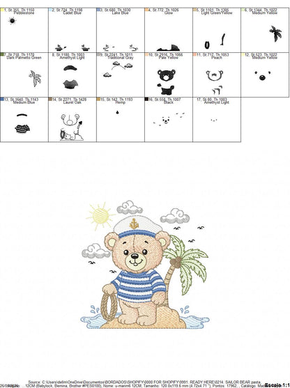 Sailor Bear embroidery designs - Sailor embroidery design machine embroidery pattern - Nautical bear embroidery file - instant download pes (Copy) Marcia Embroidery