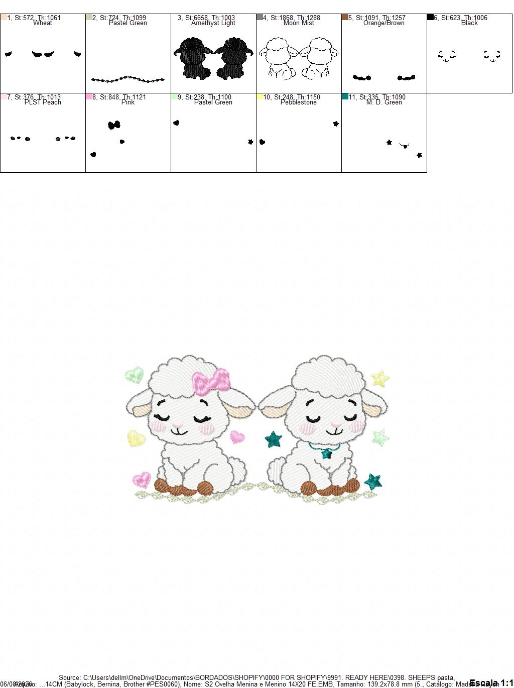 Sheep embroidery design - Farm Animal Lamb machine embroidery pattern - Newborn Baby Girl file - Instant digital download pes jef dst