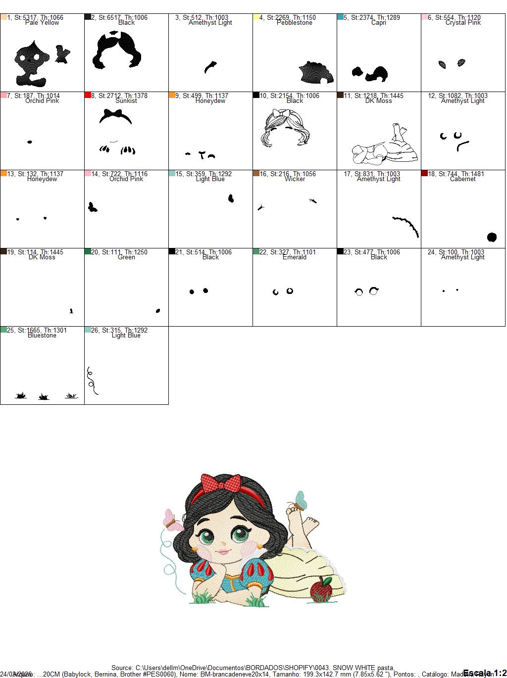 Snow White embroidery designs - Disney Princess machine embroidery patterns - Baby Girl  file - Instant digital download pes jef dst exp hus vp3 - Marcia Embroidery