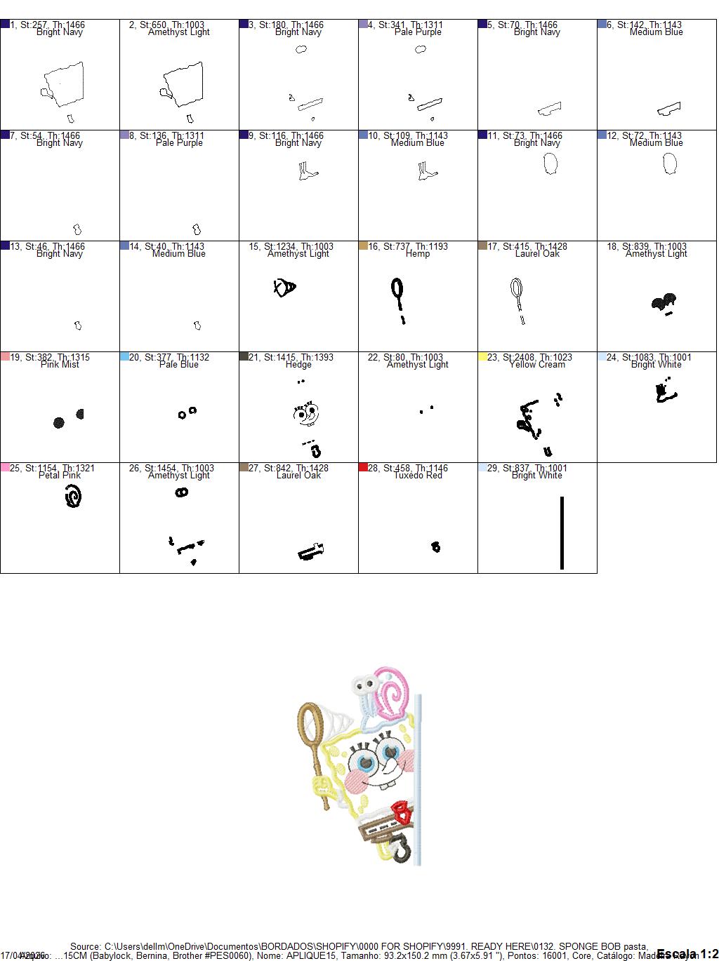 SPONGE BOB embroidery designs - SPONGE BOB embroidery design machine embroidery pattern - Puppy embroidery file - instant download pes (Copy) Marcia Embroidery