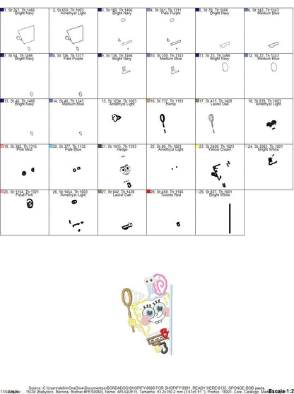 SPONGE BOB embroidery designs - SPONGE BOB embroidery design machine embroidery pattern - Puppy embroidery file - instant download pes (Copy) Marcia Embroidery
