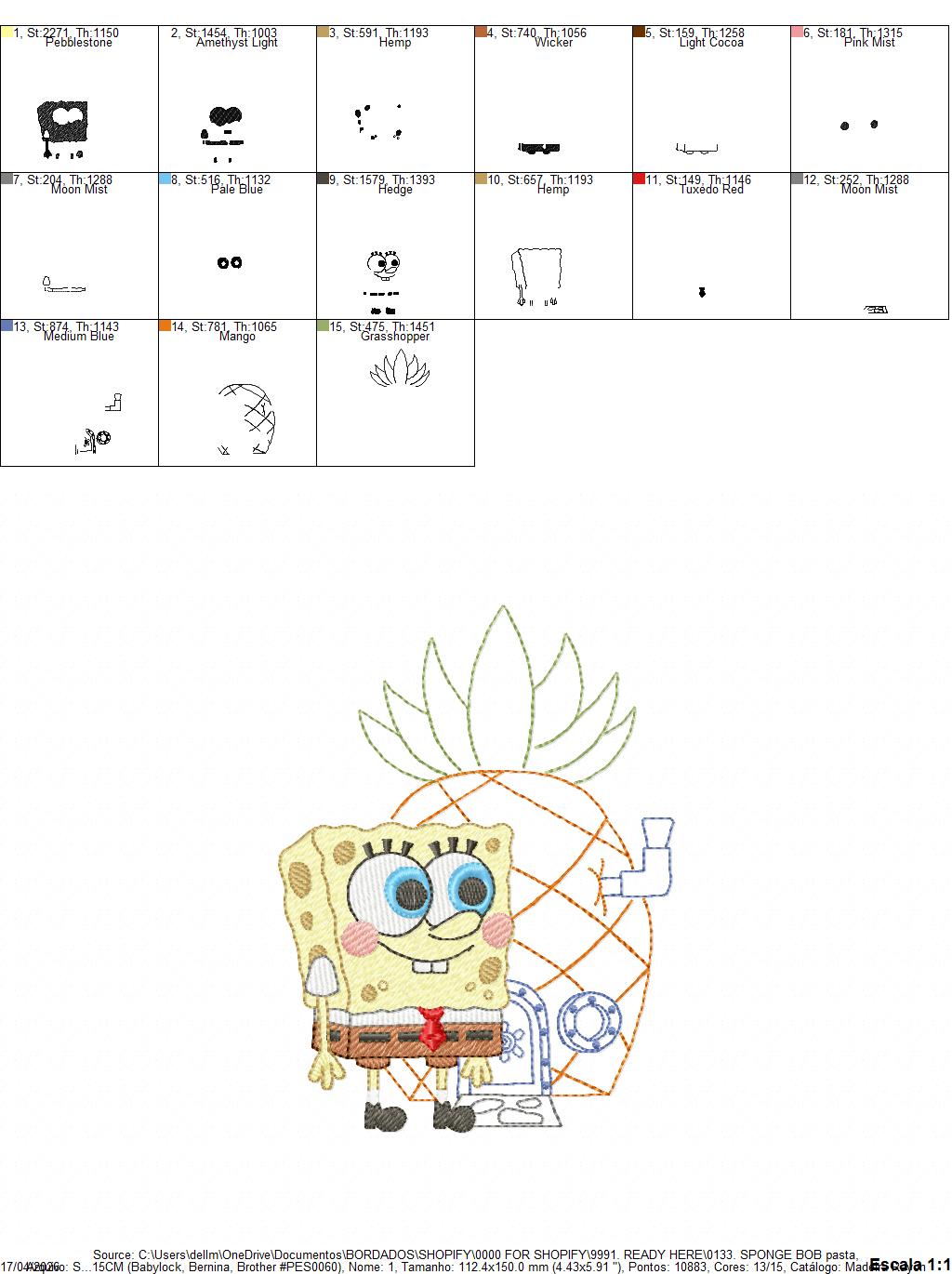 SPONGE BOB embroidery designs - SPONGE BOB embroidery design machine embroidery pattern - Puppy embroidery file - instant download pes (Copy) Marcia Embroidery