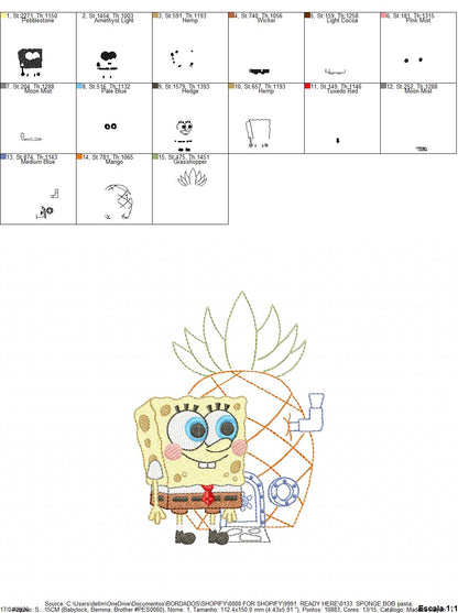 SPONGE BOB embroidery designs - SPONGE BOB embroidery design machine embroidery pattern - Puppy embroidery file - instant download pes (Copy) Marcia Embroidery