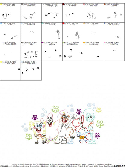 SPONGE BOB embroidery designs - SPONGE BOB embroidery design machine embroidery pattern - Puppy embroidery file - instant download pes (Copy) Marcia Embroidery