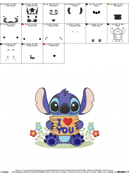 Stitch embroidery design - Lilo and Stitch Cartoon machine embroidery pattern - Baby boy and girl file - Instant digital download pes jef (Copy) Marcia Embroidery
