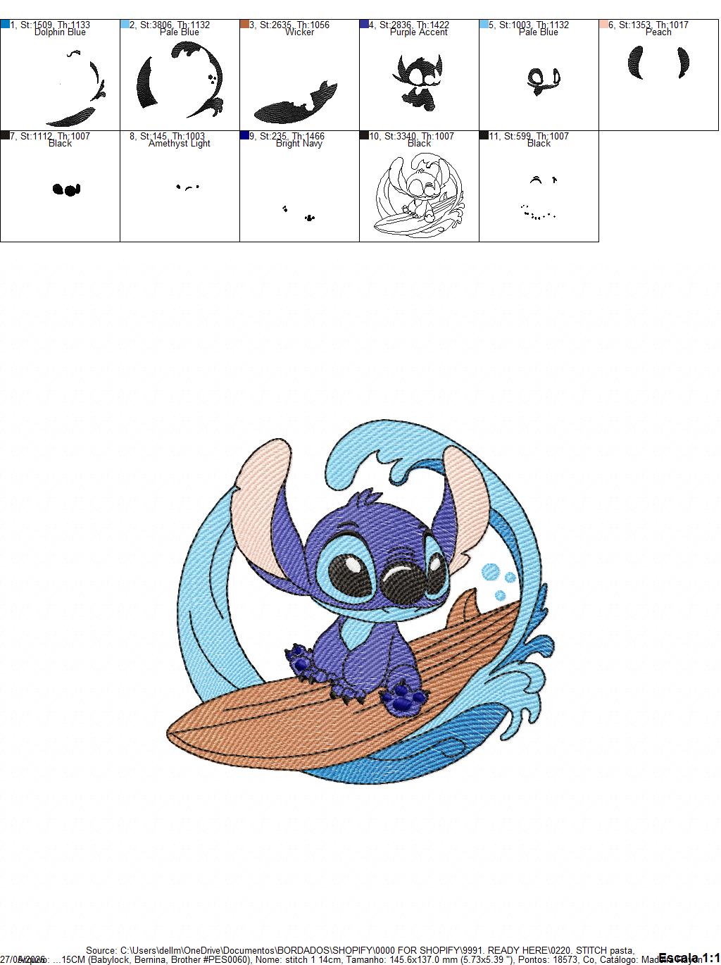 Stitch embroidery design - Lilo and Stitch Cartoon machine embroidery pattern - Baby boy and girl file - Instant digital download pes jef (Copy) Marcia Embroidery