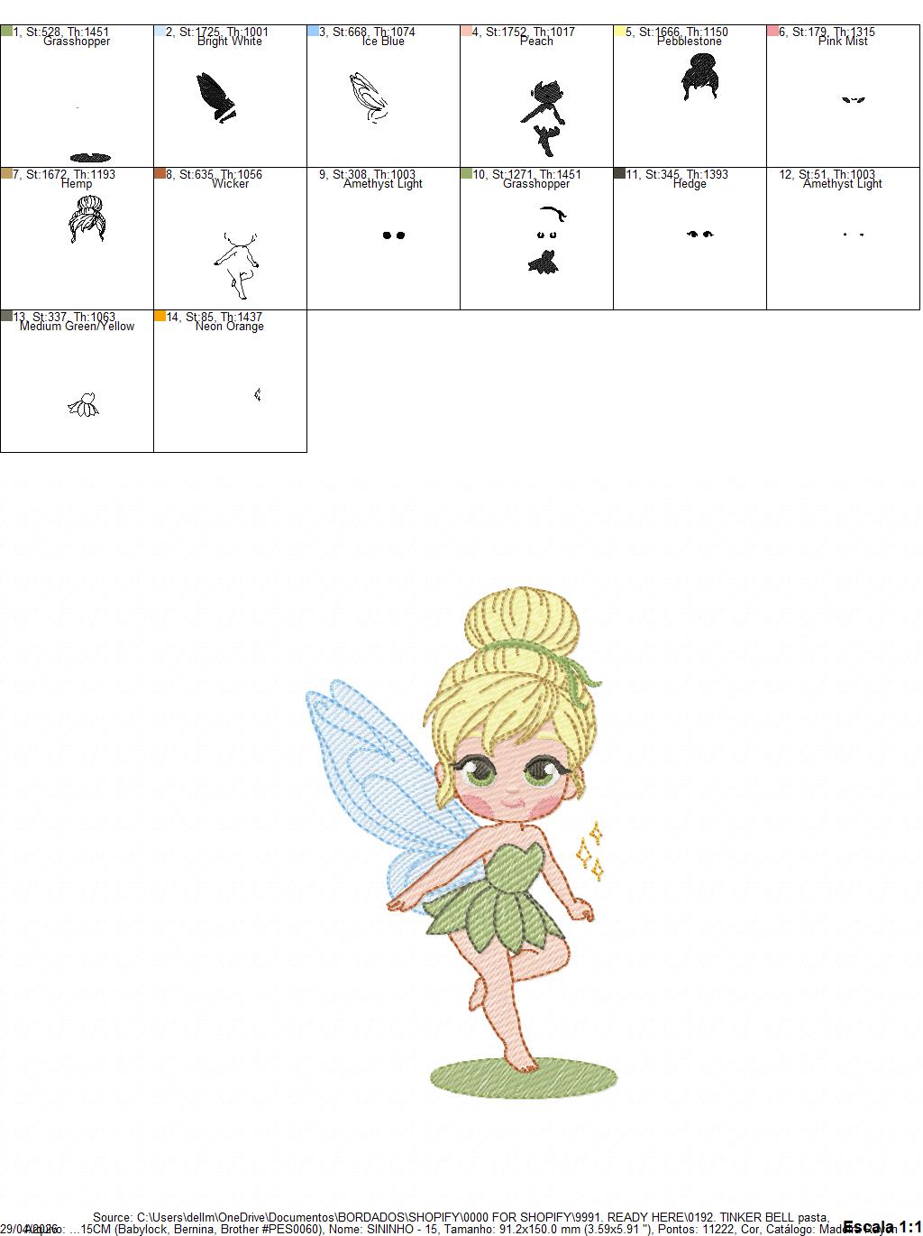 Tinker Bell embroidery design - Disney Princess machine embroidery patterns - Instant digital download (Copy) Marcia Embroidery