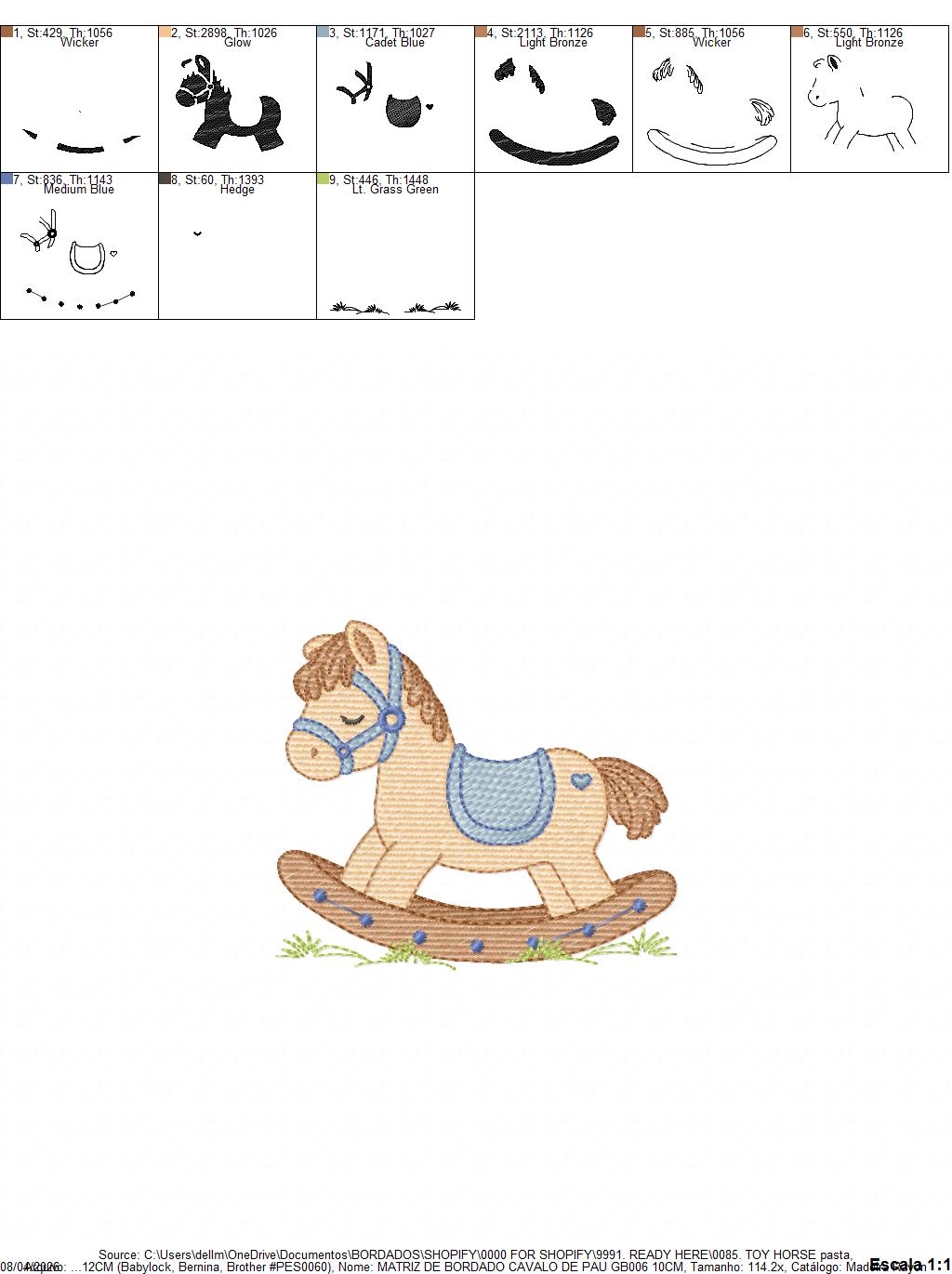 Toy Horse embroidery design - Baby boy Horse machine embroidery pattern - Horse Swing file - Instant download - Marcia Embroidery