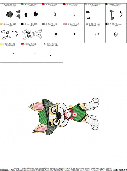 Paw Patrol embroidery designs - Dog Tracker machine embroidery patterns - Baby Girl Boy file - Instant digital download - Chase Rubble Skye Marshall (Copy) Marcia Embroidery