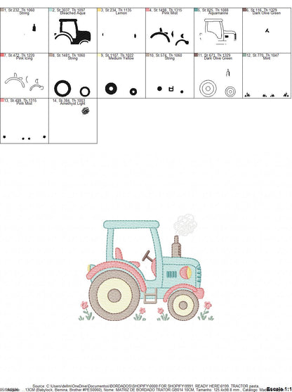 Farm Tractor embroidery designs - Ranch Pickup Truck with duck machine embroidery pattern - Baby boy file - Instant digital download pes jef (Copy) Marcia Embroidery