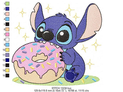 Stitch embroidery design - Lilo and Stitch Cartoon machine embroidery pattern - Baby boy and girl file - Instant digital download pes jef (Copy) Marcia Embroidery