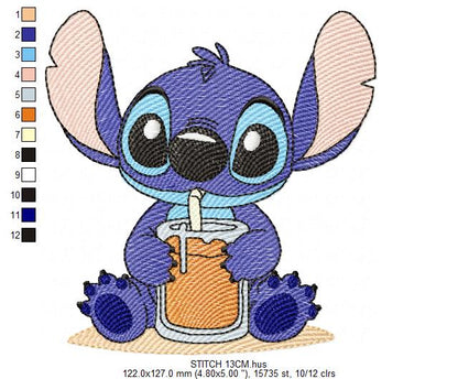 Stitch embroidery design - Lilo and Stitch Cartoon machine embroidery pattern - Baby boy and girl file - Instant digital download pes jef (Copy) Marcia Embroidery