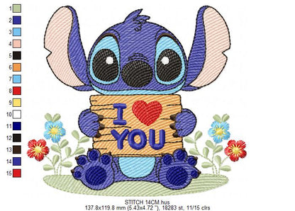 Stitch embroidery design - Lilo and Stitch Cartoon machine embroidery pattern - Baby boy and girl file - Instant digital download pes jef (Copy) Marcia Embroidery